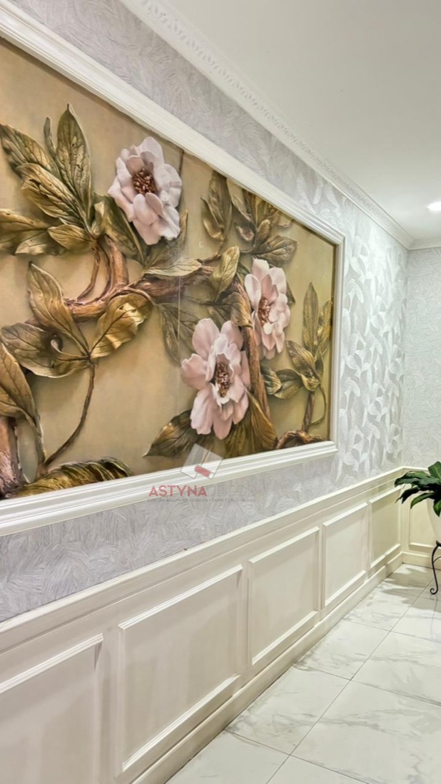 Wallpaper floral kamar utama